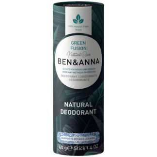 miherbolaria desodorante green fusion en envase de carton 40g benanna