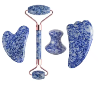 miherbolaria set rodillo facial doble jade azul 14cm