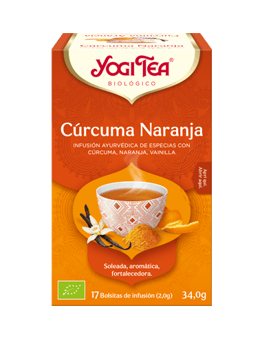yogi tea curcuma naranja 17 bolsitas de infusion
