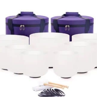 miherbolaria set de 7 cuencos de cuarzo con estuches protectores