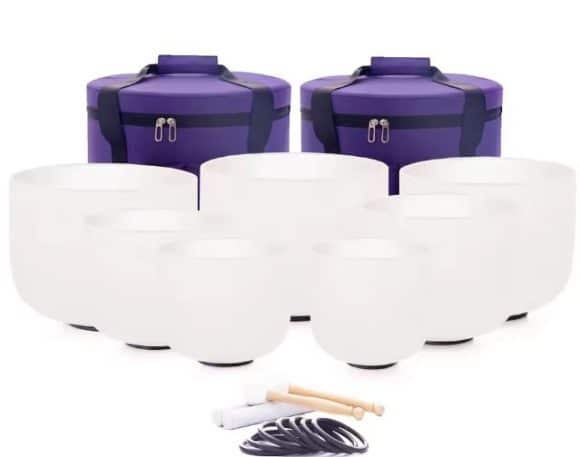 miherbolaria set de 7 cuencos de cuarzo con estuches protectores