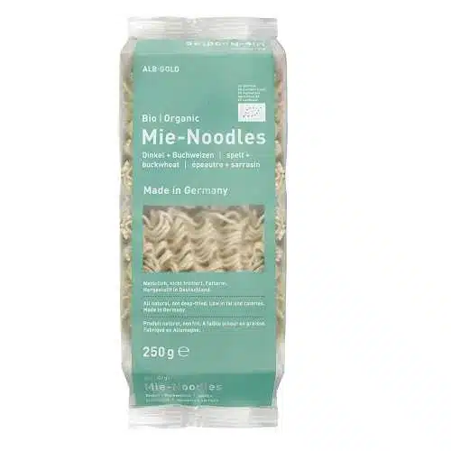 miherbolaria Noodles Espelta y Trigo Sarraceno Ecológicos Alb Gold 250 gr